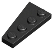 Wedge Plate 4 x 2 Right in Black