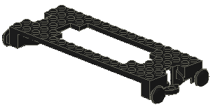 Vehicle Base, Train 6 x 16 in Black