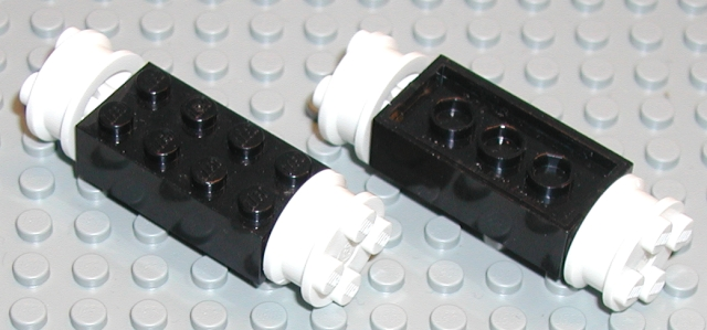 Brick Special 2 x 4 with Wheels, Freestyle White in Black