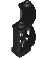Fence Decorative 3 x 3 x 2 Quarter Round with 2 Studs in Black