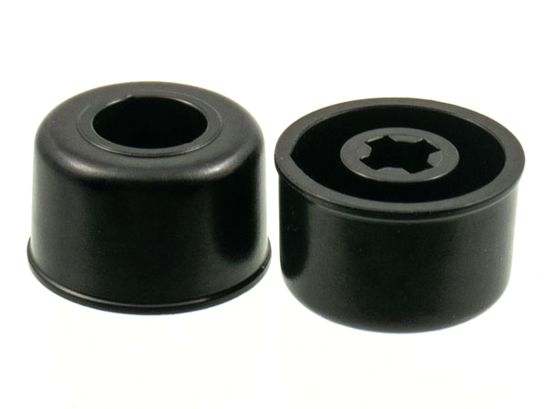 Wheel Small Wide Hard Plastic with Axle hole, Slick in Black