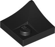 Plate Special 2 x 2 with Double Inverted Curve, 1 Stud in Black