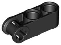 Technic Axle and Pin Connector Perpendicular 3L with 2 Pin Holes in Black