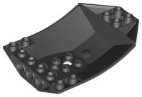 Brick Wedged, Curved Inverted 8 x 6 x 2 Cockpit in Black
