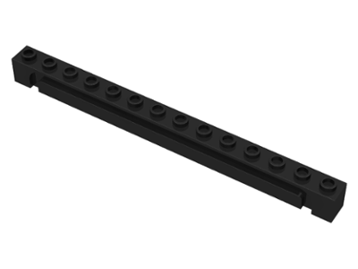 Brick Special 1 x 14 Grooved in Black
