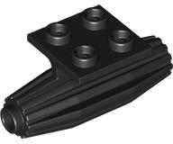 Engine, Strakes, 2 x 2 Thin Top Plate in Black