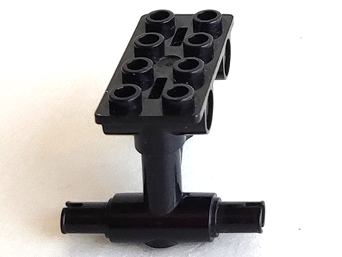 Plate Special 2 x 4 Thin 4 Holes, Struts and 2 Pins [Undercarriage] in Black