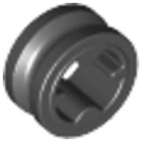 Technic Bush 1/2 Smooth with Axle Hole Semi-Reduced in Black