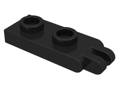 Hinge Plate 1 x 2 with 2 Fingers and Hollow Studs in Black