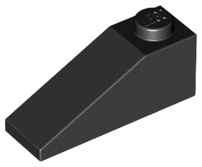 Brick Sloped 33° 3 x 1 in Black