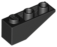 Brick Sloped Inverted 33° 3 x 1 with Internal Stopper and No Front Stud Connection in Black