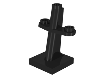 Boat, Mast 2 x 2 x 3 Inclined with Stud on Top and Two Sides in Black