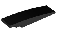 Brick Curved 8 x 2 No Studs in Black