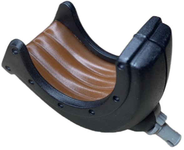 Large Figure Accessory, Saddle with Brown Padding and Light Gray Pin in Black