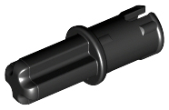Technic Axle Pin with Friction Ridges Lengthwise in Black