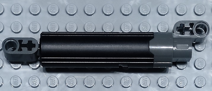 Technic Linear Actuator with Dark Bluish Gray Ends [Black Version] in Black