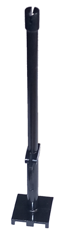 Boat, Mast 2 x 2 x 9 2/3 Bar with Slot on Top and 2 Finger Hinge on Two Sides in Black