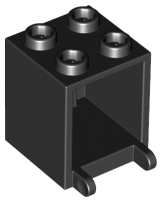 Box 2 x 2 x 2 [Hollow Studs] in Black