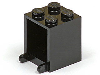 Box 2 x 2 x 2 [Solid Studs] in Black
