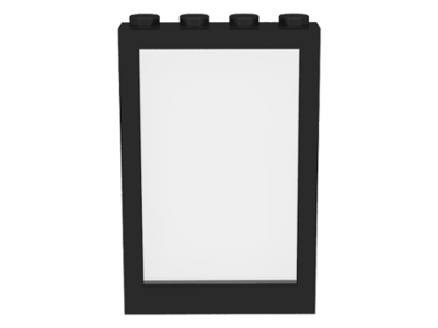 Window 1 x 4 x 5 with Fixed Glass in Black