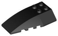 Brick Wedged, Curved 6 x 4 Triple in Black