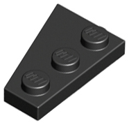 Wedge Plate 3 x 2 Right in Black