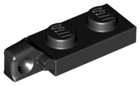 Hinge Plate 1 x 2 Locking with 1 Finger On End, without Groove in Black