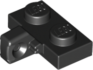 Hinge Plate 1 x 2 Locking with 1 Finger on Side, without Groove in Black