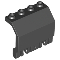 Hinge Panel 2 x 4 x 3 1/3 Locking Dual 2 Fingers in Black