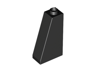 Brick Sloped 75° 2 x 1 x 3 with Hollow Stud in Black