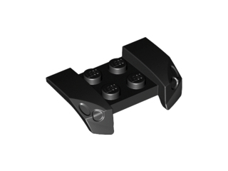 Mudguard 2 x 4 with Molded Headlights in Black
