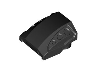 Brick Curved 2 x 2 No Studs - 3 Recessed Side Ports in Black