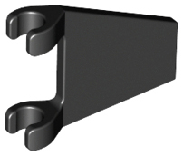 Flag 2 x 2 Trapezoid with Flat Area between Clips in Black