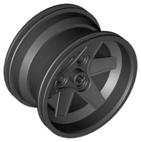 Wheel 56 x 34 Technic Racing Medium with 3 Pin Holes in Black