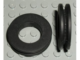 Tyre with Centre Groove [Tightrope Guide Wheel] in Black