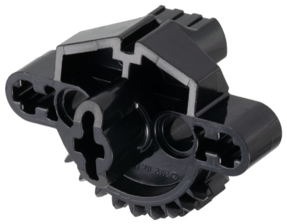 Large Figure Skeletal, Torso, Gear 9 Tooth with 3 Axle Holes and 2 Holes (Matoran) in Black