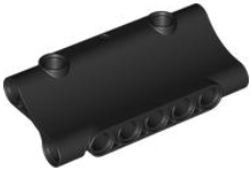 Technic Panel Curved 7 x 3 Inverted in Black