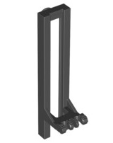 Forklift Mast Wide 1 x 2 Hinge Plate Locking with Rubber Belt Holder in Black