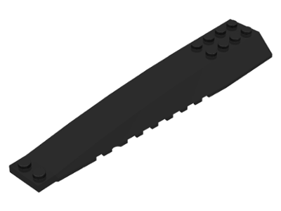 Brick Wedged, Curved 16 x 4 Triple with Inner Ridges in Black