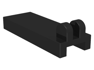 Hinge Tile 1 x 2 1/2 with 2 Fingers on Top in Black