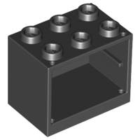 Cupboard 2 x 3 x 2 with Hollow Studs in Black