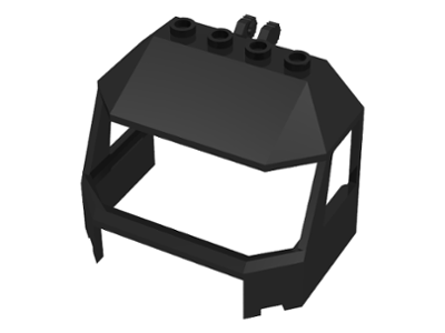 Windscreen 4 x 6 x 4 Cab with Hinge and 1 x 4 Bottom Cutout in Black