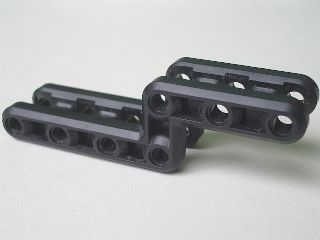 Technic Beam 3 x 11 x 3 Gooseneck Flexible Double in Black