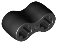 Technic Axle Connector Double Flexible [Rubber] in Black