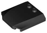 Brick Wedged, Curved Triple 4 x 4 x 2/3 with 2 Studs in Black