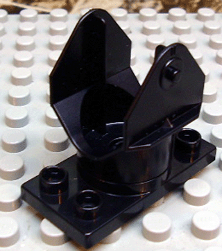 Duplo Turntable Base, 2 x 4 Plate with Ladder Holder in Black