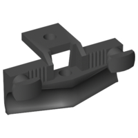 Train Buffer Beam with Rectangular Buffers and Plow in Black