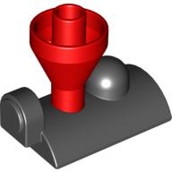 Duplo Train Steam Engine Funnel Top, Red Top in Black