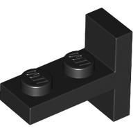 Bracket 1 x 2 with 1 x 2 Vertical Studs in Black
