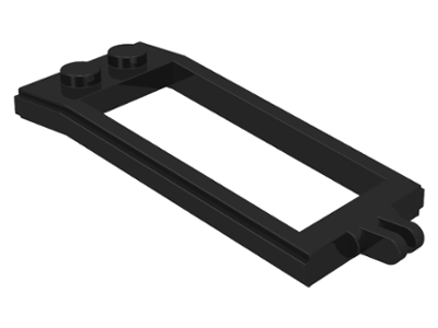 Animal / Creature Accessory, Horse Hitching, with 1 x 2 Studs, Hinge [2 Fingers] in Black